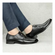 Men's Faux Leather Formal Shoes (Black) - Image 3