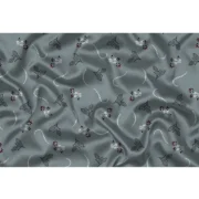 Men's Casual Floral Printed Cotton Blend Unstitched Shirt Fabric 1.6 Mtrs (Grey) - Image 2