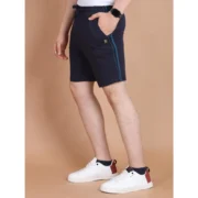 Men's Casual Cotton Striped Above knee Shorts (Navy) - Image 4