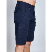 Men's Casual Cotton Solid Knee Length Cargo Shorts (Navy) - Image 4