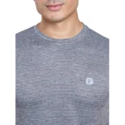 Men's Casual Nylon Solid Half Sleeve Round Neck T-Shirt (Black)