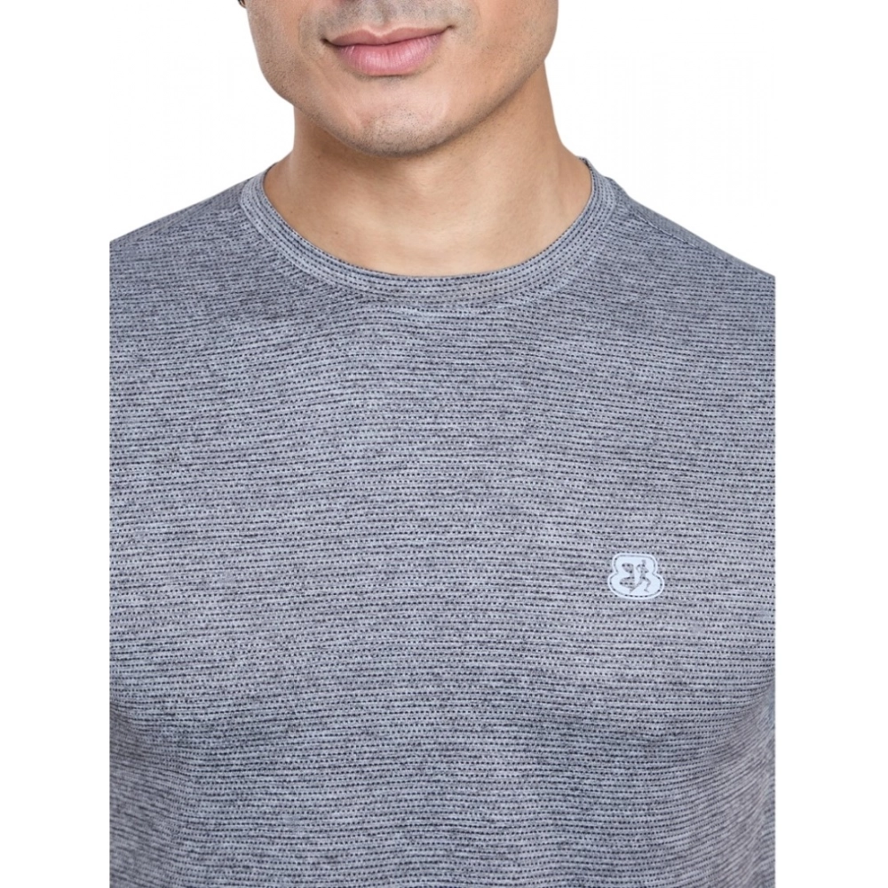 54222059024_7d168e6c0b_o_d-1000x1000-1.webp Men's Casual Nylon Solid Half Sleeve Round Neck T-Shirt (Black) - Image 1