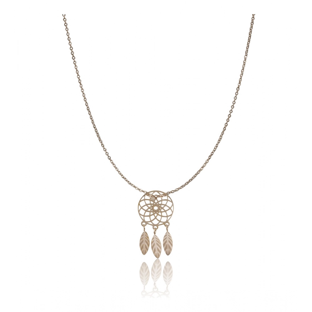 54318782629_26d5716d2a_o_d-1000x1000-1.webp Women's Stainless Steel Dream Catcher Pendent Delicate Chain (Gold Plated) - Image 1