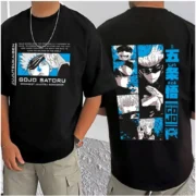Men's Casual Cotton Blend Printed Round Neck Half Sleeve T-Shirt (Black) - Image 3