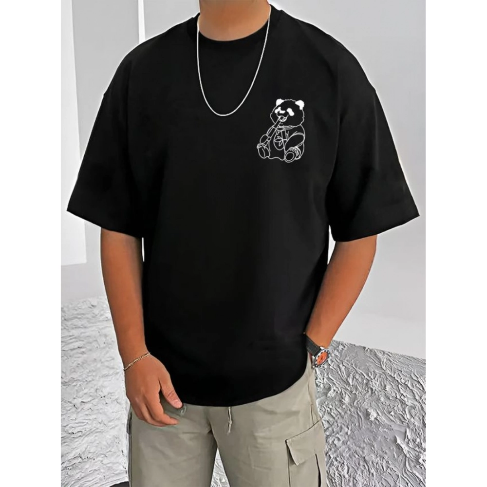 54521051678_1bdf31c98e_o_d-1000x1000-1.webp Men's Casual Cotton Blend Printed Round Neck Half Sleeve T-Shirt (Black) - Image 1