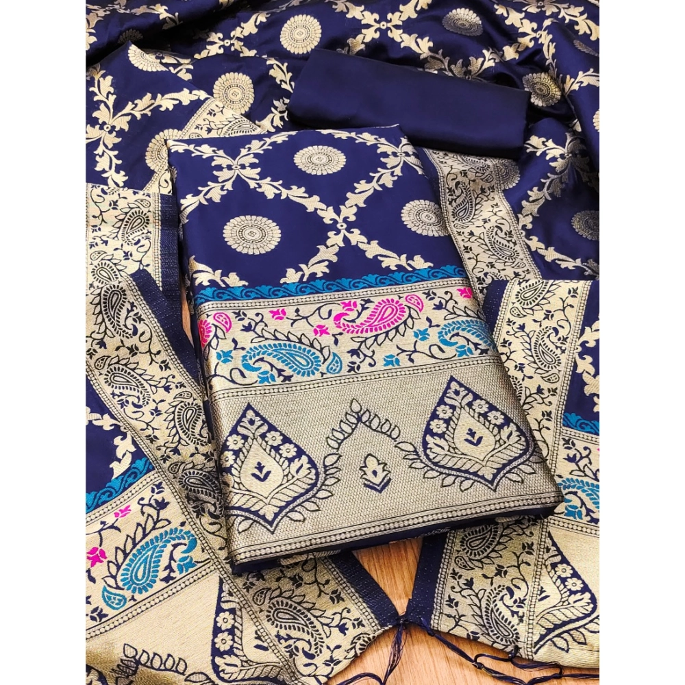54537349063_3e1464a236_o_d-1000x1000-1.webp Women's Banarasi Silk Printed Unstitched Salwar Suit Material With Dupatta (Navy Blue, 3Mtrs) - Image 1
