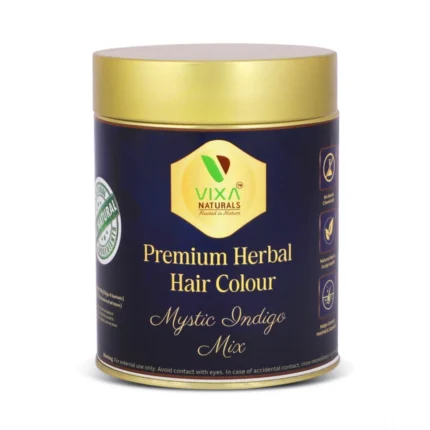 Women's Vixa Naturals Indigo Mix Hair Color | Henna Powder for Hair | Natural Black Herbal Hair Dye | Organic Mehndi with Indigo, Tulsi, Baheda & Thankuni | 25g x 8