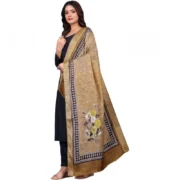 Women's chanderi silk Printed Dupatta (Beige, Length: 2 Mtr) - Image 4