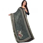 Women's chanderi silk Printed Dupatta (Black, Length: 2 Mtr) - Image 3