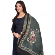 Women's chanderi silk Printed Dupatta (Black, Length: 2 Mtr) - Image 2
