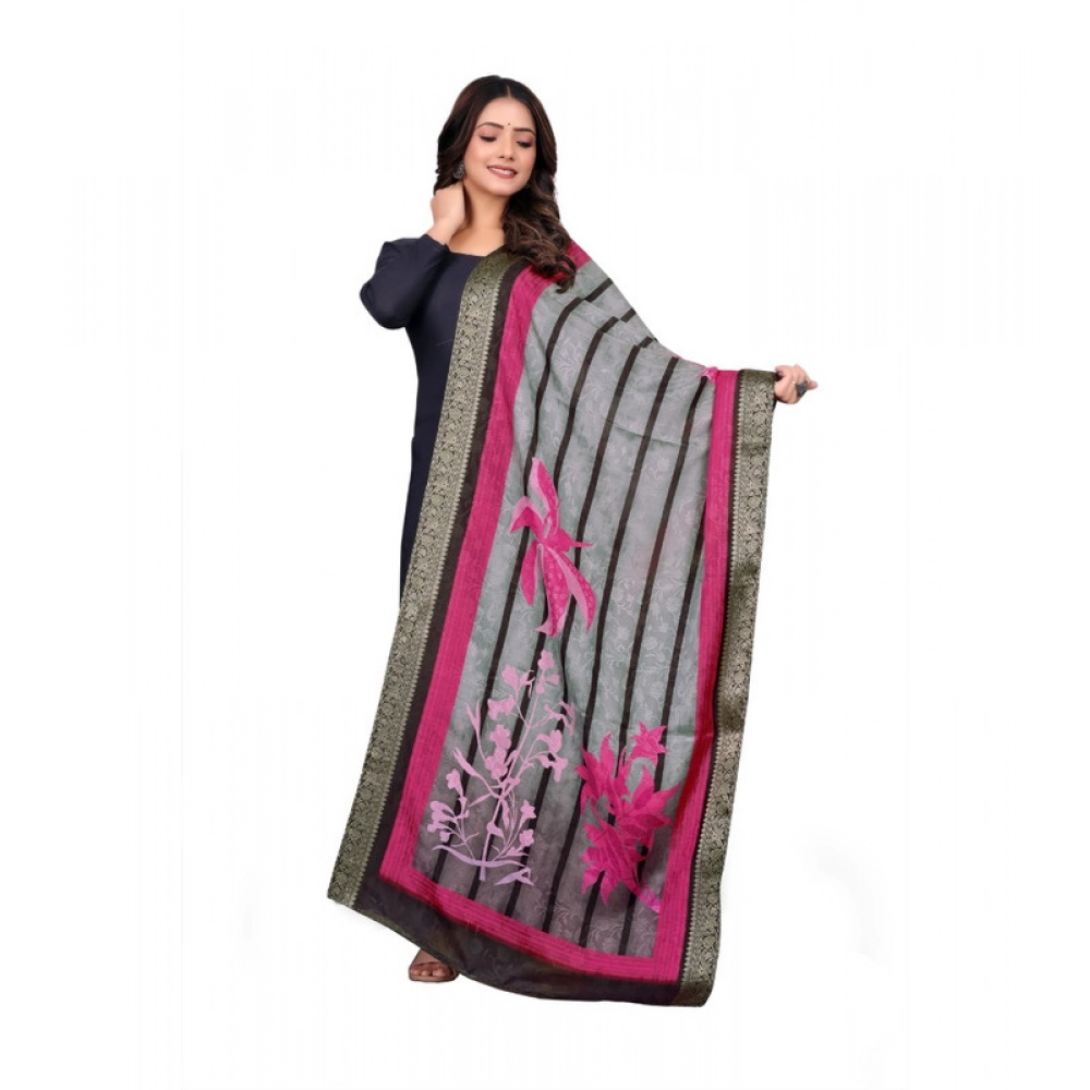 BSB2631004-Main-1000x1000-1.webp Women's chanderi silk Printed Dupatta (Black, Length: 2 Mtr) - Image 1