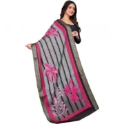 Women's chanderi silk Printed Dupatta (Black, Length: 2 Mtr) - Image 3