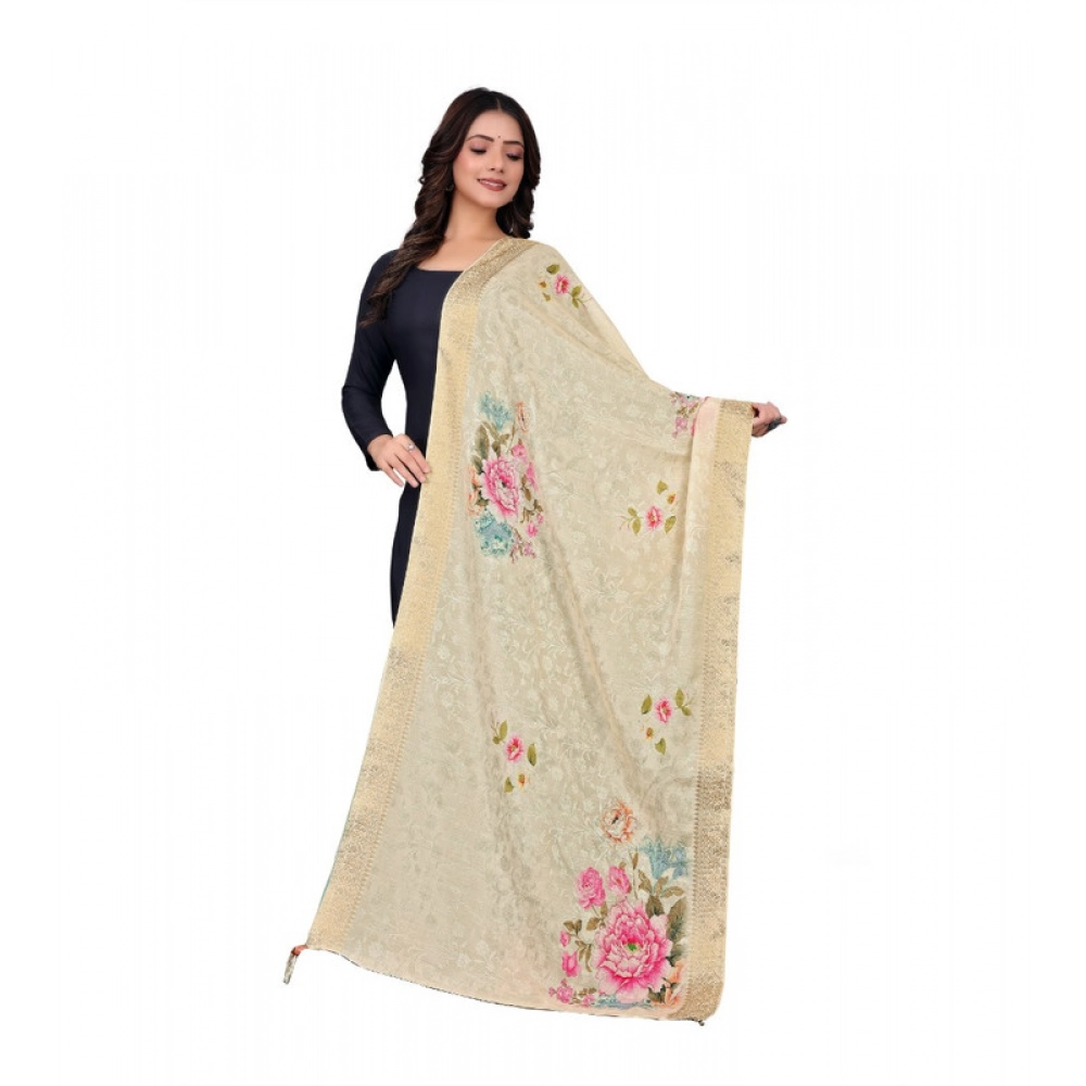 BSB2631005-Main-1000x1000-1.webp Women's chanderi silk Printed Dupatta (Beige, Length: 2 Mtr) - Image 1
