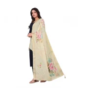 Women's chanderi silk Printed Dupatta (Beige, Length: 2 Mtr) - Image 4
