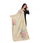 Women's chanderi silk Printed Dupatta (Beige, Length: 2 Mtr) - Image 3