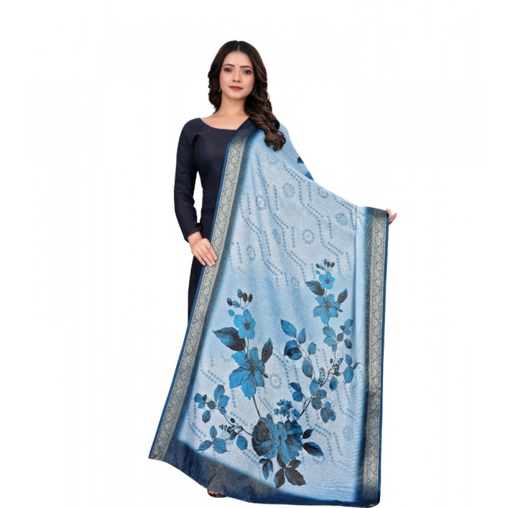 BSB2631016-Main-1000x1000-1.webp Women's chanderi silk Printed Dupatta (Blue, Length: 2 Mtr) - Image 1