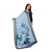 Women's chanderi silk Printed Dupatta (Blue, Length: 2 Mtr) - Image 3