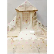 Women's Banarasi Silk Printed Unstitched Salwar Suit Material With Dupatta (White, 3Mtrs) - Image 2