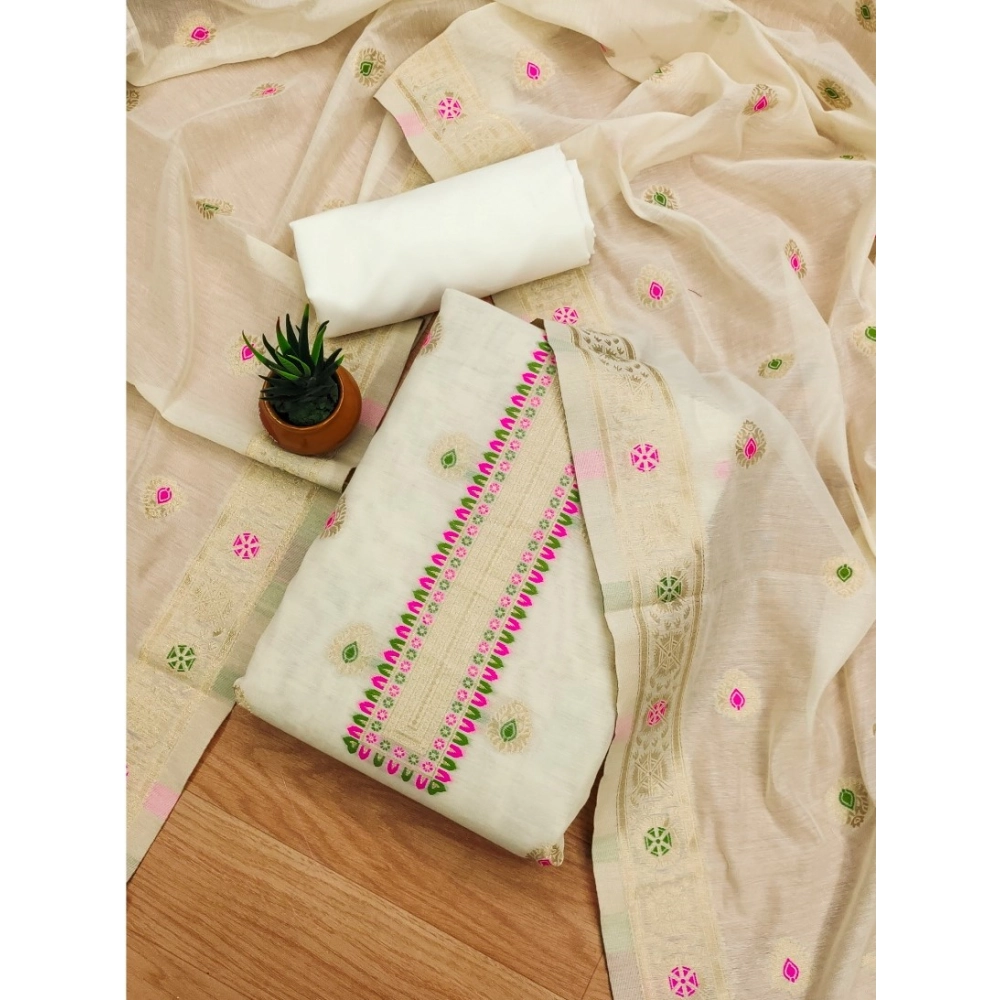 PID-62665-Generic-Womens-Banarasi-Silk-Printed-Unstitched-Salwar-Suit-Material-With-Dupatta-White-3-1000x1000-1.webp Women's Banarasi Silk Printed Unstitched Salwar Suit Material With Dupatta (White, 3Mtrs) - Image 1
