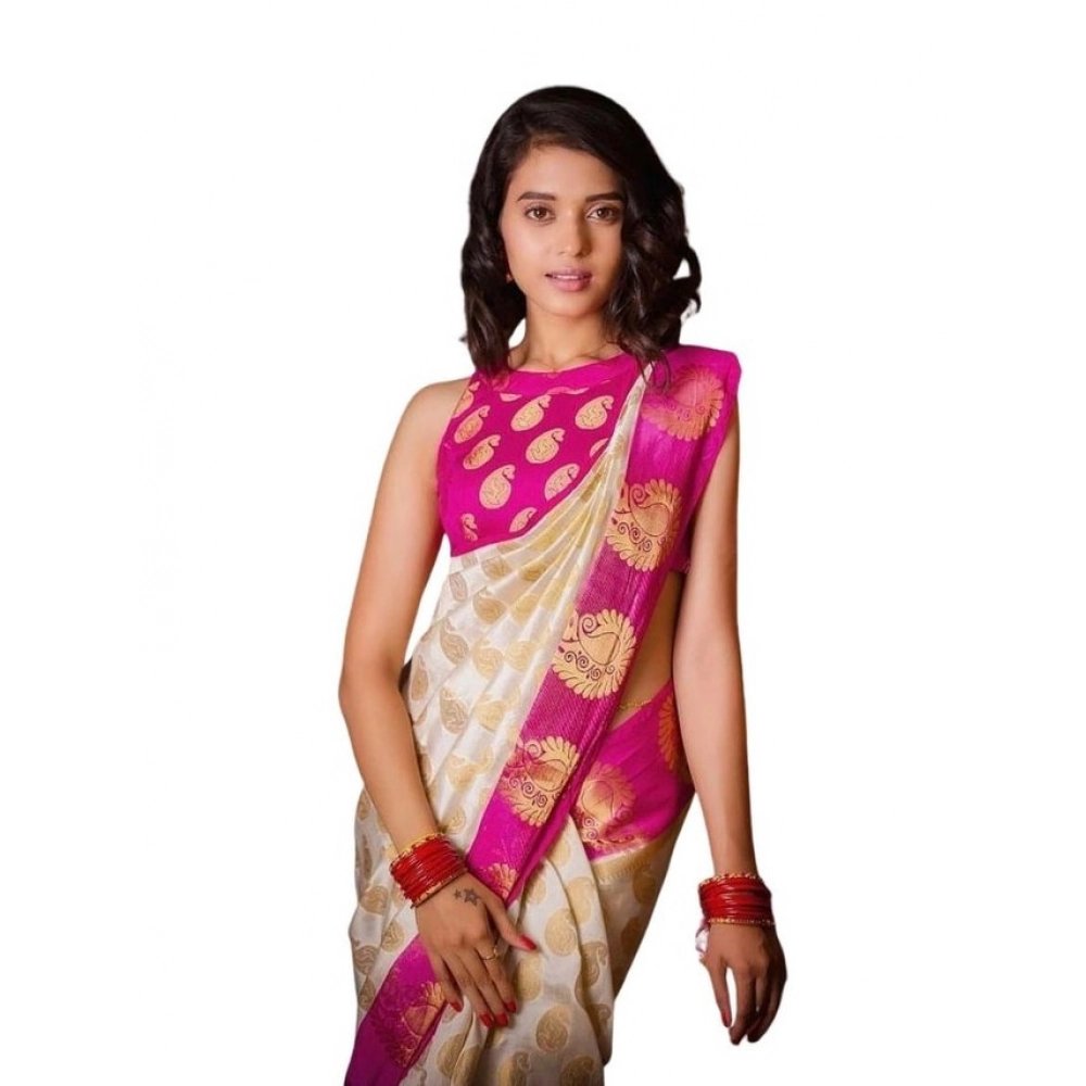 PID-63566-Women-s-Soft-Lichi-Silk-Printed-Saree-With-Unstitched-Blouse-5-5-Mtr-White-1-1000x1000-1.webp Women's Soft Lichi Silk Printed Saree With Unstitched Blouse 5.5Mtr (White) - Image 1