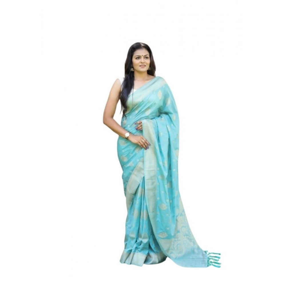 PID-63673-Women-s-Soft-Lichi-Silk-Printed-Saree-With-Unstitched-Blouse-5-5-Mtr-Sky-Blue-1-1000x1000-1.webp Women's Soft Lichi Silk Printed Saree With Unstitched Blouse 5.5Mtr (Sky-Blue) - Image 1