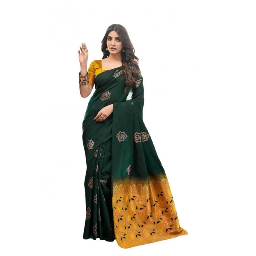 PID-63677-Women-s-Soft-Lichi-Silk-Printed-Saree-With-Unstitched-Blouse-5-5-Mtr-Green-1-1000x1000-1.webp Women's Soft Lichi Silk Printed Saree With Unstitched Blouse 5.5Mtr (Green) - Image 1
