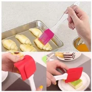 Pack Of 5_Silicone Spatula with Brush ? Heat Resistant Cooking And Baking (Color: Assorted ) - Image 4