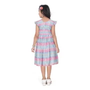 Girl's Lycra Printed Sleeve Less Round Neck Dress (Multicolor) - Image 3