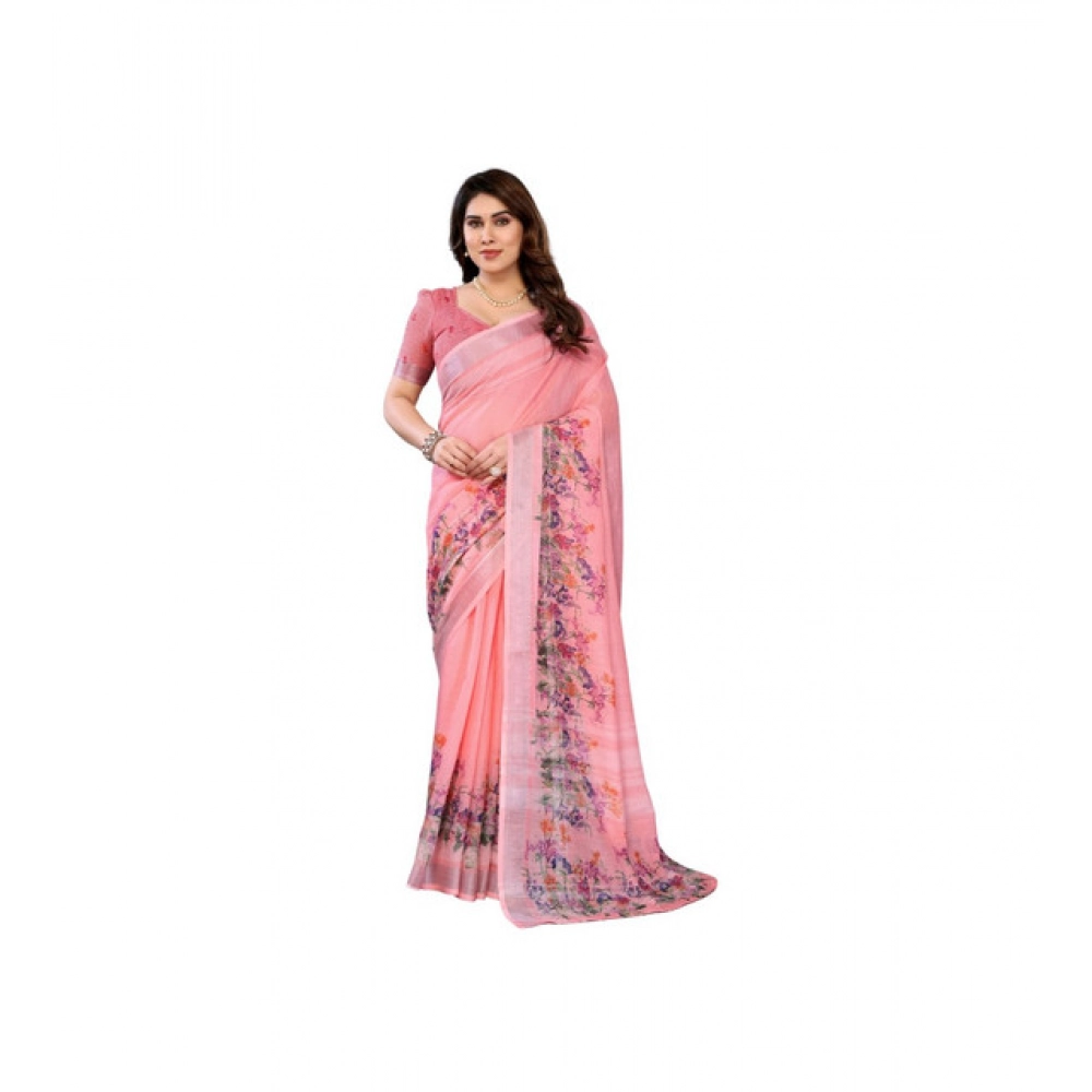 PID-63904-Women-s-Linen-Cotton-Printed-Saree-With-Unstitched-Blouse-5-5-Mtr-Peach-1-1000x1000-1.webp Women's Linen Cotton Printed Saree With Unstitched Blouse 5.5Mtr (Peach) - Image 1
