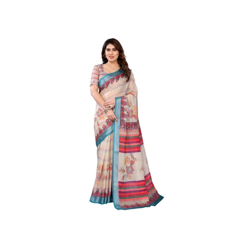PID-63905-Women-s-Linen-Cotton-Printed-Saree-With-Unstitched-Blouse-5-5-Mtr-Cream-1-1000x1000-1.webp Women's Linen Cotton Printed Saree With Unstitched Blouse 5.5Mtr (Cream) - Image 1
