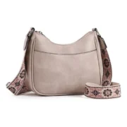 Women's PU Leather Zipper Sling Bag (Beige) - Image 3