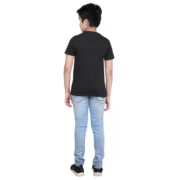 Boy's Cotton Grapic Printed Round Neck T-Shirt (Black) - Image 2
