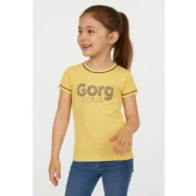 Girl's Cotton Printeded Round Neck T-Shirt (Yellow) - Image 4