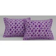 Fleece Geometric Double Polar Warm Bedsheet with 2 Pillow Cover (Purple) - Image 2