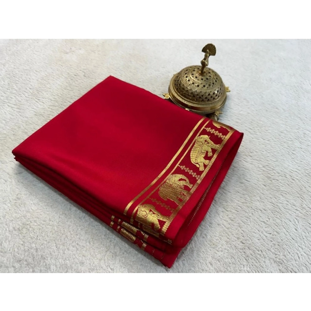 PID-64847-Women-s-Crape-Chit-Pallu-Solid-Saree-With-Unstitched-Blouse-5-5-Mtr-Red-1-1000x1000-1.webp Women's Crepe Chit Pallu Solid Saree With Unstitched Blouse 5.5Mtr (Red) - Image 1