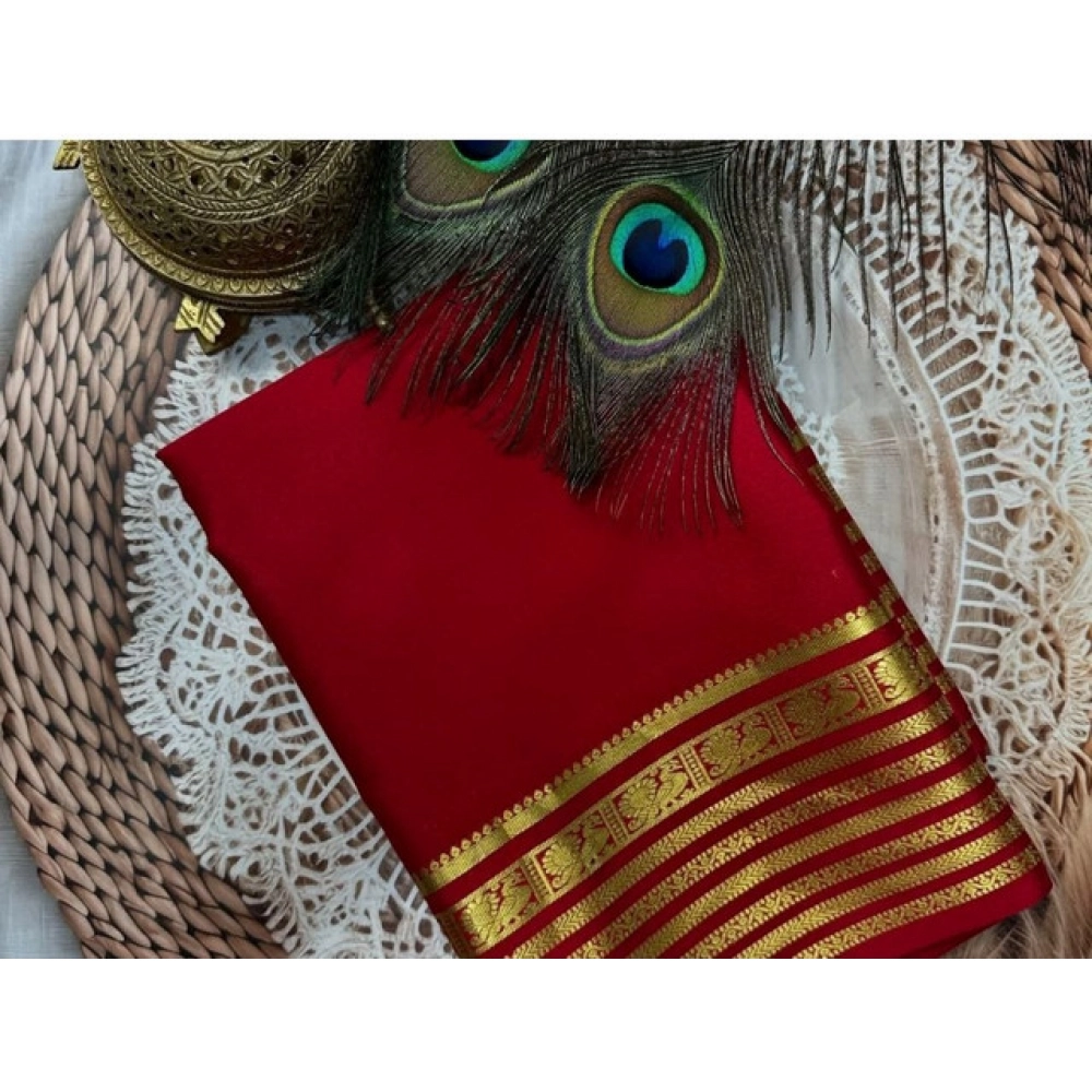 PID-64859-Women-s-Crape-Chit-Pallu-Solid-Saree-With-Unstitched-Blouse-5-5-Mtr-Red-1-1000x1000-1.webp Women's Crepe Chit Pallu Solid Saree With Unstitched Blouse 5.5Mtr (Red) - Image 1