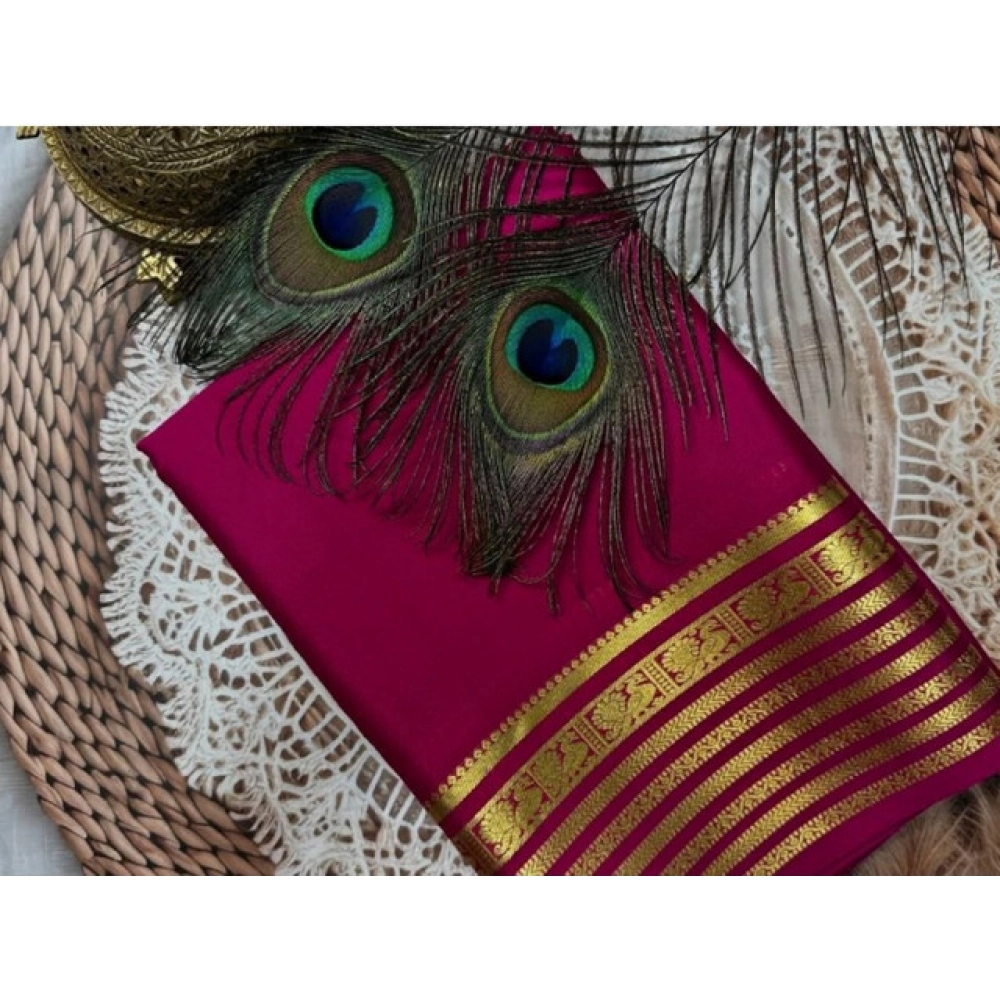 PID-64862-Women-s-Crape-Chit-Pallu-Solid-Saree-With-Unstitched-Blouse-5-5-Mtr-Dark-Pink-1-1000x1000-1.webp Women's Crepe Chit Pallu Solid Saree With Unstitched Blouse 5.5Mtr (Dark Pink) - Image 1