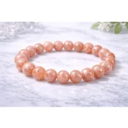 Natural Crystal 8mm Sunstone Bracelet (Orange) - Image 2