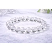 Natural Crystal 8mm Clear Quartz Bracelet (White) - Image 2