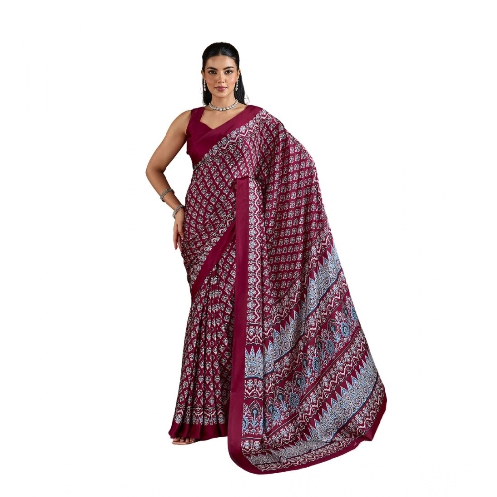 PID-65072-Women-s-Satin-Crepe-Printed-Saree-With-Unstitched-Blouse-5-5-Mtr-Maroon-1-1000x1000-1.webp Women's Satin Crepe Printed Saree With Unstitched Blouse 5.5Mtr (Maroon) - Image 1