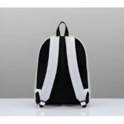Unisex PU Leather Solid Medium Zipper Backpack (Grey) - Image 5