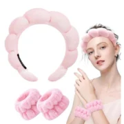 Generic Pack of 2 Spa Headband And Wristband Set (Pink)