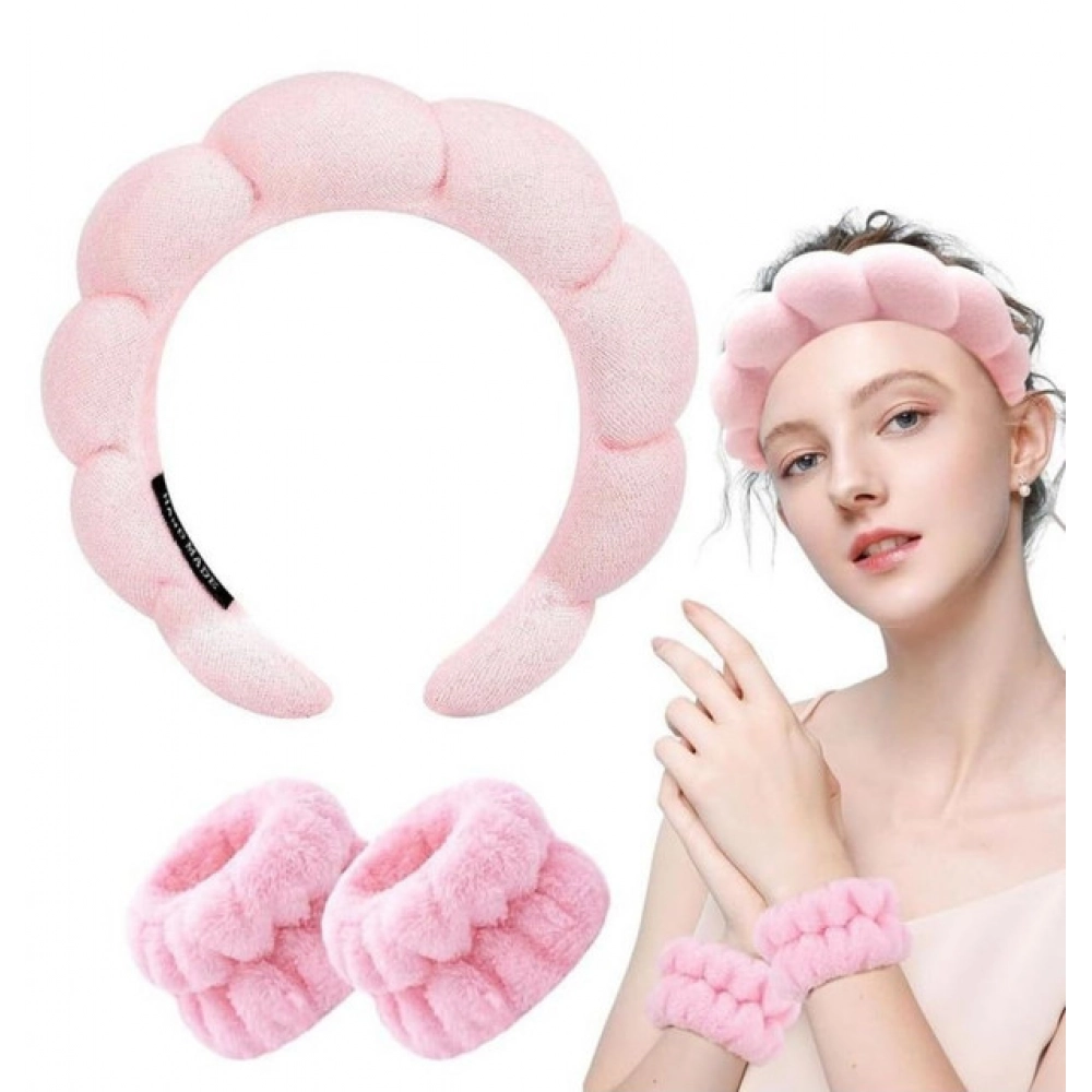 PID-66783-Spa-Headband-And-Wristband-Set-Pink-1-1000x1000-1.webp Generic Pack of 2 Spa Headband And Wristband Set (Pink) - Image 1