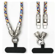 Generic Pack of 2 USB Charging Cable Lanyard (Multicolor) - Image 2