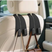 Generic Pack of 2 Leather Car Seat Headrest Hook (Black)