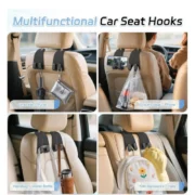 Generic Pack of 2 Leather Car Seat Headrest Hook (Black) - Image 3