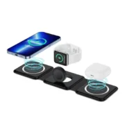 Generic 3 in 1 Foldable Wireless Charger (Black) - Image 5