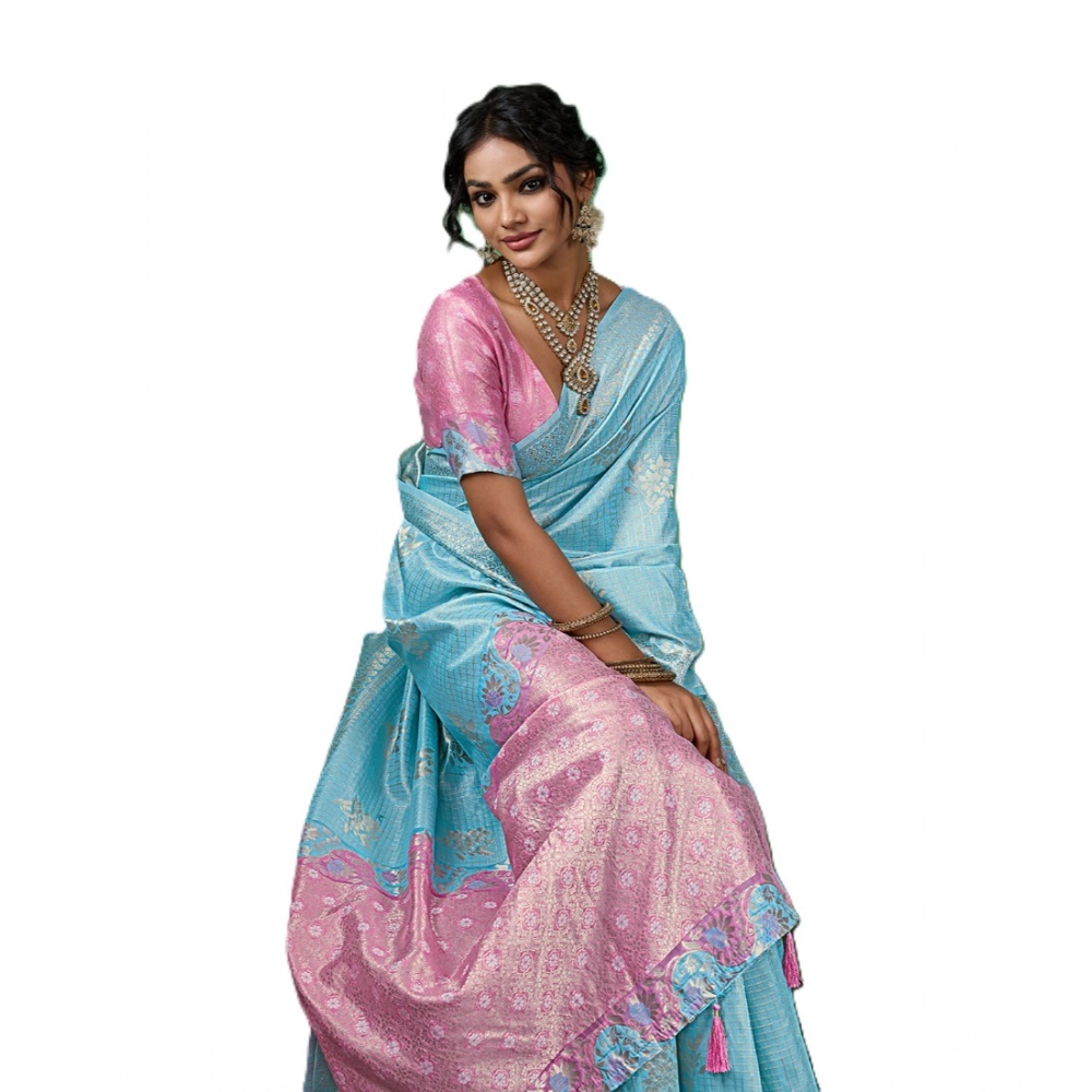 PID-67040-Women-s-Linen-Cotton-Printed-Saree-With-Unstitched-Blouse-5-5-Mtr-Sky-Blue-1-1000x1000-1.webp Generic Women's Linen Cotton Printed Saree With Unstitched Blouse 5.5Mtr (Sky Blue) - Image 1