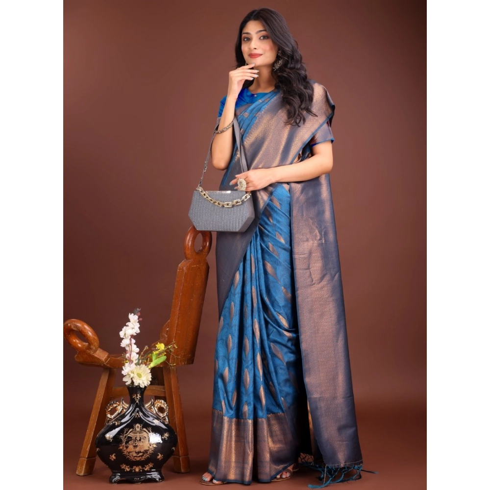 PID-67067-Women-s-Banarasi-Silk-Printed-Saree-With-Unstitched-Blouse-5-5-Mtr-Sky-Blue-1-1000x1000-1.webp Generic Women's Banarasi Silk Printed Saree With Unstitched Blouse 5.5Mtr (Royal Blue) - Image 1