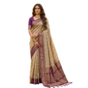 Generic Women's Cotton Printed Saree With Unstitched Blouse 5.5Mtr (Multicolor) - Image 5